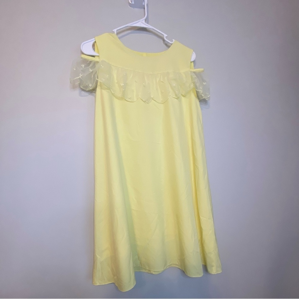 Elegant Yellow Off-Shoulder Chemise
